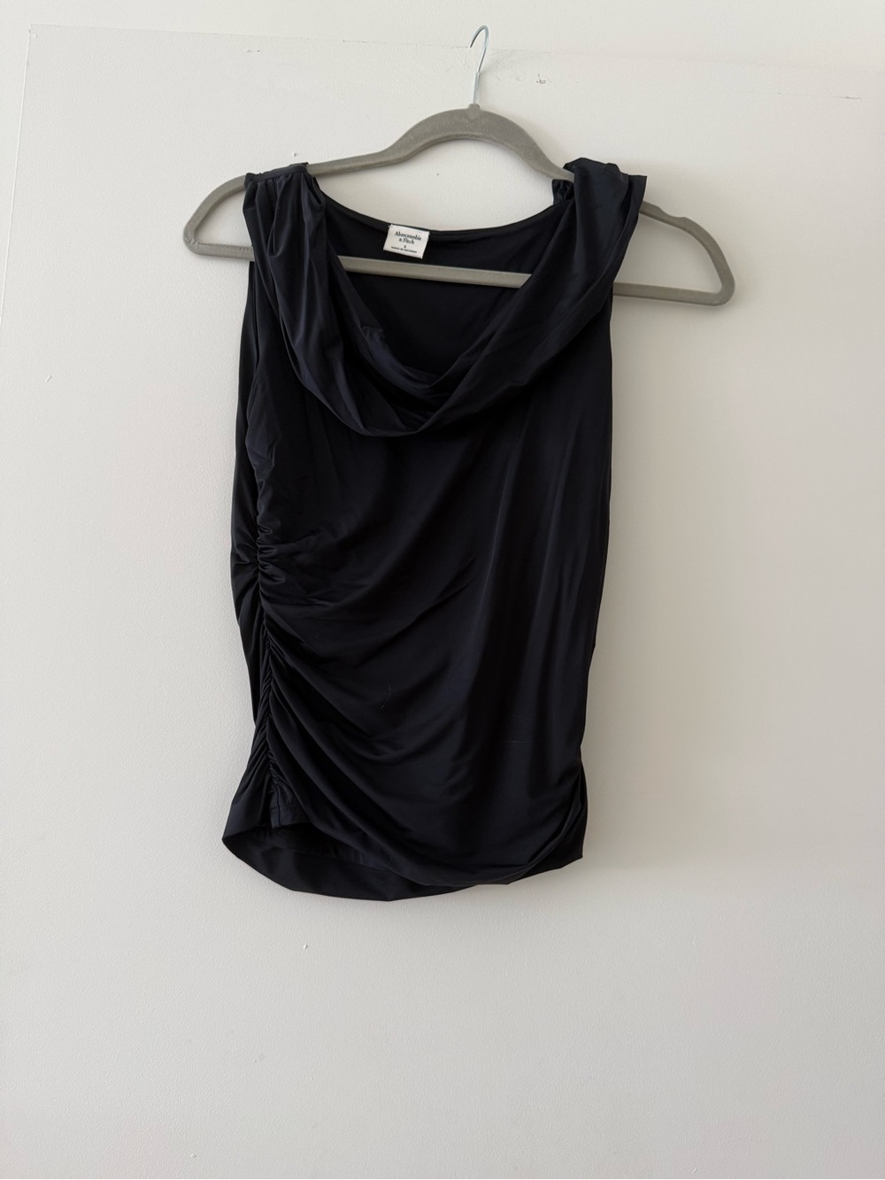 Abercrombie & Fitch Black Draped Cowl Neck Tank
